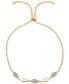 ფოტო #2 პროდუქტის Diamond Link Bolo Bracelet (1/10 ct. t.w.) in 14k Gold-Plated Sterling Silver