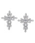 Cubic Zirconia Cross Stud Earrings