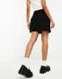 Object tailored mini skirt with notch front in black