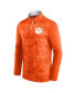 Фото #3 товара Men's Orange Clemson Tigers Depth Chart Camo Jacquard Quarter-Zip Jacket