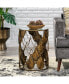 Glam Fish Scale Side Table With Tempered Glass Top