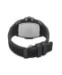 Men's Black Textured Silicone Strap Watch 48mm