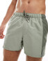 ASOS DESIGN swim shorts in short length with tonal panel design in khaki