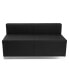 Фото #3 товара Modular Reception Loveseat With Brushed Stainless Steel Base Chair