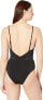 Фото #3 товара Jets Swimwear 247686 Womens Parallels Tank One-Piece Swimwear Black Size 10