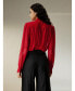 ფოტო #2 პროდუქტის Women's Bow Tie Silk Jasmine Blouse