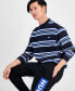 Фото #1 товара Men's Oversized-Fit Stripe Long-Sleeve T-Shirt