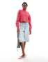 Monki cropped high neck jumper in pink