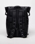 The North Face Base Camp Voyager roll top logo backpack in black