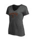 Women's Heathered Charcoal San Francisco Giants Team Logo Lockup V-Neck T-shirt