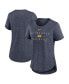 ფოტო #1 პროდუქტის Women's Heather Navy Milwaukee Brewers Knockout Team Stack Tri-Blend T-shirt