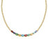 Playful gold-plated necklace with colored cubic zirconia Colori SAVY01