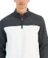 Фото #3 товара Men's Colorblocked Quarter-Zip Fleece Sweater, Created for Macy's