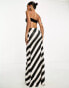 Фото #2 товара ASOS DESIGN satin twill maxi skirt in mono stripe