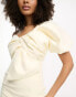 Фото #3 товара Lavish Alice twist front one shoulder midi dress in cream