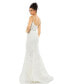 ფოტო #2 პროდუქტის Women's Embroidered Sleeveless Plunge Neck Trumpet Gown