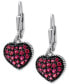 Фото #1 товара Lab-Grown Ruby Heart Cluster Drop Earrings (1-1/4 ct. t.w.) in Sterling Silver