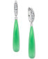 Фото #1 товара Серьги Macy's Green Jade & White Zircon Briolette