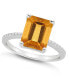 ფოტო #1 პროდუქტის Women's Citrine (3-1/6 ct.t.w.) and Diamond (1/10 ct.t.w.) Ring in Sterling Silver