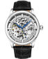 ფოტო #1 პროდუქტის Men's Black Alligator Embossed Genuine Leather Strap Watch 42mm