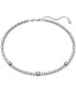 Фото #1 товара Rhodium-Plated Mixed Crystal Tennis Necklace, 15" + 2-3/4"