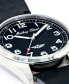 ფოტო #2 პროდუქტის Men's Heritage Collection Three Hand Black Genuine Leather Strap Watch, 42mm