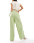 ASOS DESIGN relaxed tailored dad trouser with linen in green