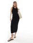 ASOS DESIGN knitted tank midaxi dress in black