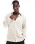 Фото #1 товара Abercrombie & Fitch relaxed long sleeve shirt in beige