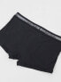 Calvin Klein 3 pack trunks with logo waistband in black white and grey