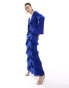 Pretty Lavish long sleeve ruffle maxi dress in cobalt blue