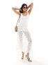 Фото #7 товара Bershka lace midaxi dress in white