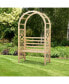 Wood Garden Arch with Bench Pergola Trellis for Vines/Climbing Plants, Perfect for the Backyard & Outdoor Space