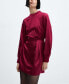 ფოტო #3 პროდუქტის Women's Puffed Sleeves Satin Dress