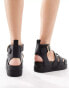 Truffle Collection wide fit wide strap sandal in black