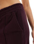 Bershka wide leg joggers in burgundy