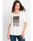 ფოტო #3 პროდუქტის Women's Cotton Blend Short Sleeve Sequin Placement Tee