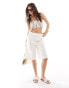 New Look strappy crochet cami in off white