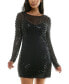 ფოტო #1 პროდუქტის Juniors' Illusion Pearl-Sequin Mini Dress