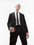 Фото #1 товара Topman skinny textured suit jacket in black