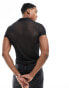 Фото #4 товара ASOS DESIGN muscle fit polo in black mesh