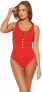 BLEU by Rod Beattle 281901 Women's Twister One-Piece Swimsuit in Scarlet (14)