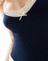 Фото #2 товара Stradivarius lace detail body in navy