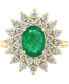 ფოტო #2 პროდუქტის EFFY® Emerald (1-1/2 ct. t.w.) & Diamond (1 ct. t.w.) Ring in 14k Gold