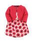 Baby Girls Baby Organic Cotton Dress and Cardigan 2pc Set, Poppy