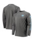 ფოტო #2 პროდუქტის Men's Heathered Charcoal North Carolina Tar Heels PFG Terminal Tackle Raglan Omni-Shade Long Sleeve T-shirt