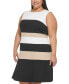 Фото #7 товара Plus Size Colorblocked Fit & Flare Dress
