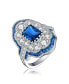 Фото #1 товара Sterling Silver Radiant and Baguette Cubic Zirconia Coctail Ring