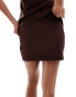 Фото #5 товара ASOS DESIGN co-ord ribbed mini skirt in chocolate