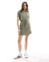 JDY tie detail t-shirt dress in green Tiefgrüne Flechte, L - EU 40 - фото #1